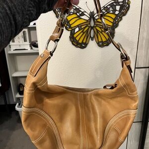 Coach Woman's Tan Leather Hobo Bag